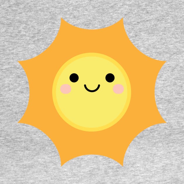 Cute Happy Kawaii Sunshine Smiling Face by LittleBunnySunshine